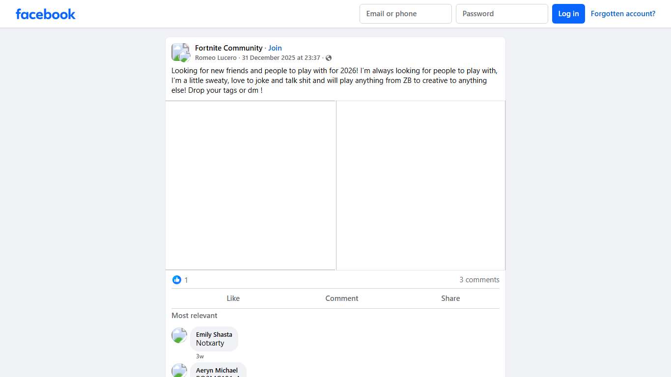 Fortnite Community Looking for new friends and people to play with for 2026 Facebook